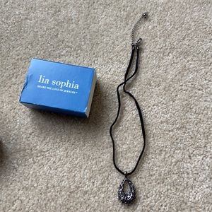 Lia Sophia suede choker necklace